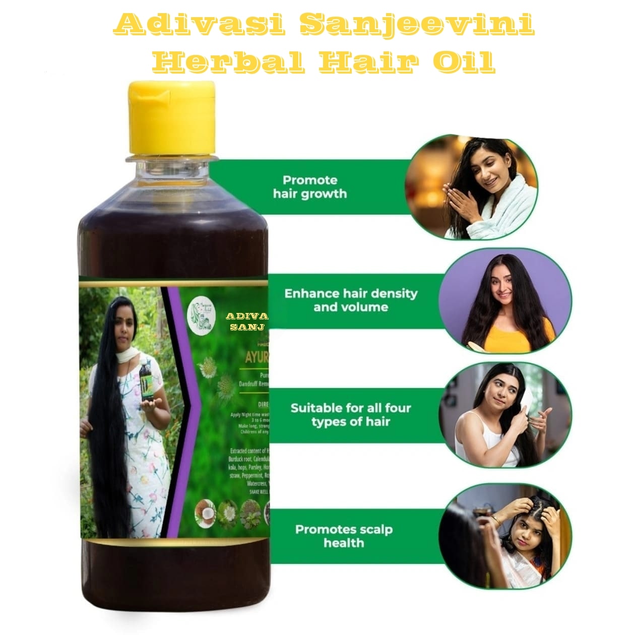 Adivasi Sanjeevini Hakki pikki Herbal Hair Oil